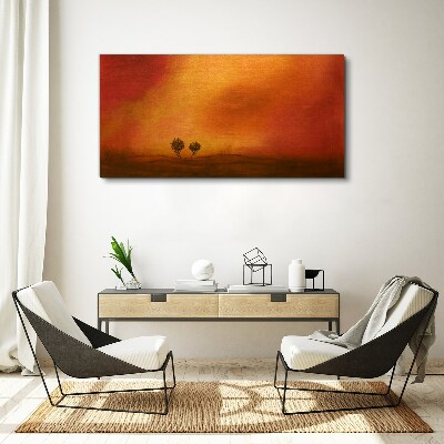 Sunset over the horizon Print on canvas