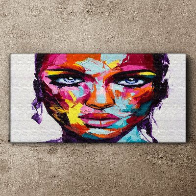Colorful portrait of a woman Canvas wall art