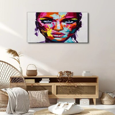 Colorful portrait of a woman Canvas wall art