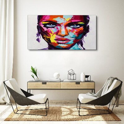 Colorful portrait of a woman Canvas wall art