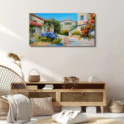 A charming spring town Print on canvas