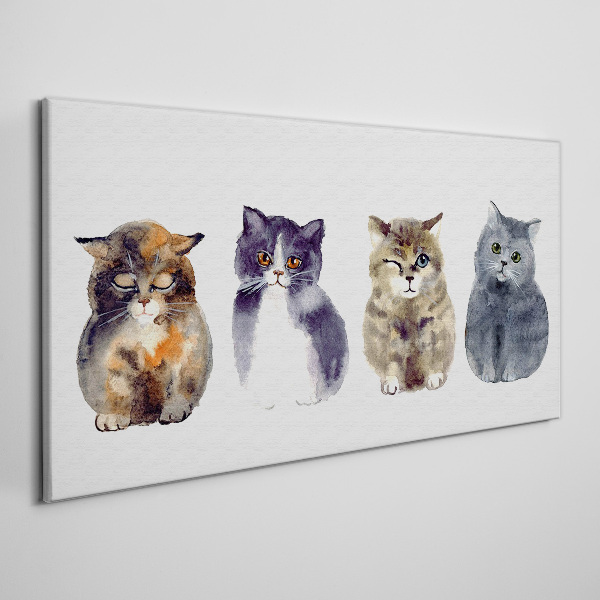 Watercolor cat portraits Print on canvas