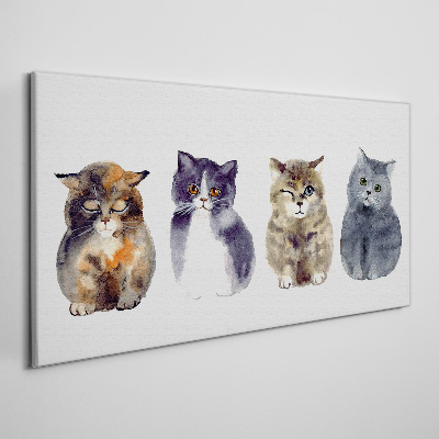 Watercolor cat portraits Print on canvas