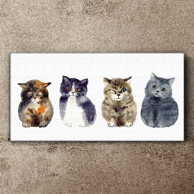 Watercolor cat portraits Print on canvas