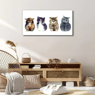 Watercolor cat portraits Print on canvas