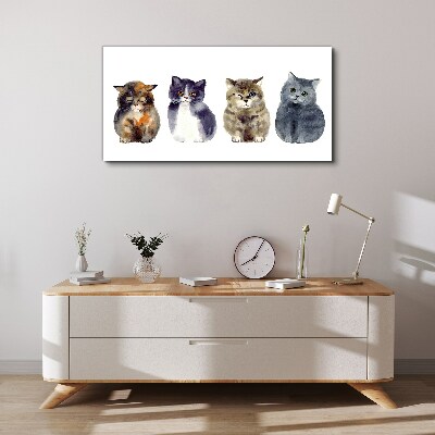 Watercolor cat portraits Print on canvas