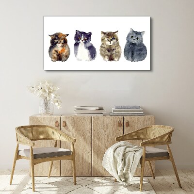 Watercolor cat portraits Print on canvas