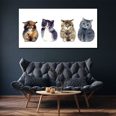 Watercolor cat portraits Print on canvas