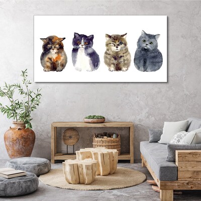 Watercolor cat portraits Print on canvas