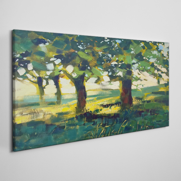Summer trees in the sunlight Canvas wall art