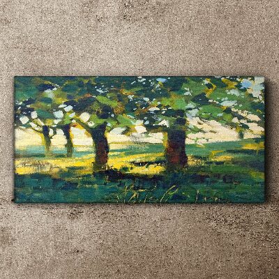 Summer trees in the sunlight Canvas wall art