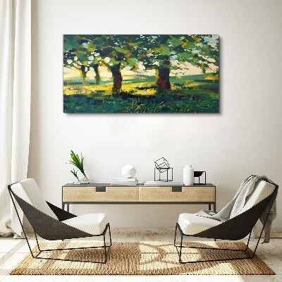 Summer trees in the sunlight Canvas wall art