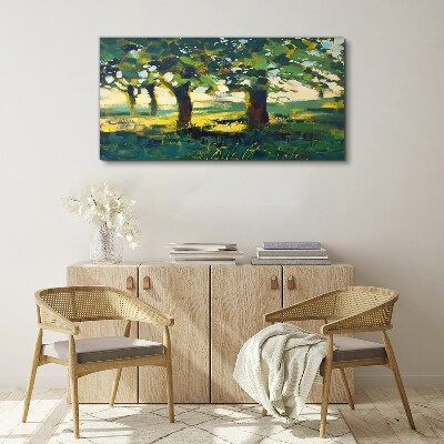 Summer trees in the sunlight Canvas wall art