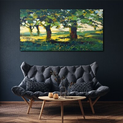 Summer trees in the sunlight Canvas wall art
