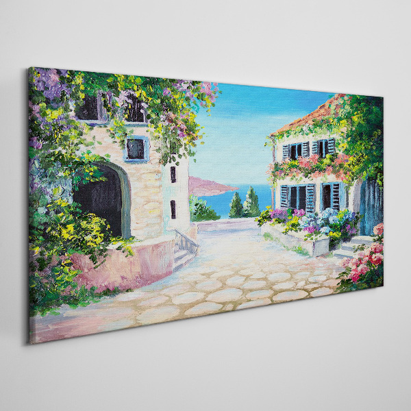A charming seaside town Print on canvas