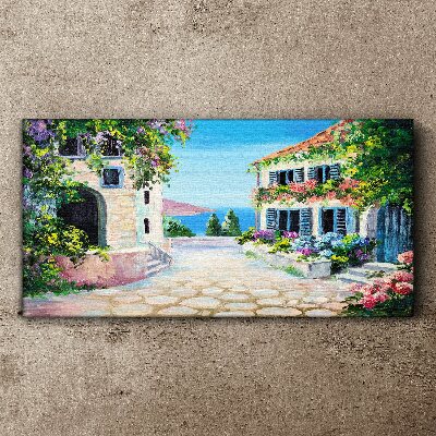 A charming seaside town Print on canvas