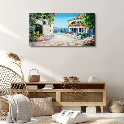 A charming seaside town Print on canvas