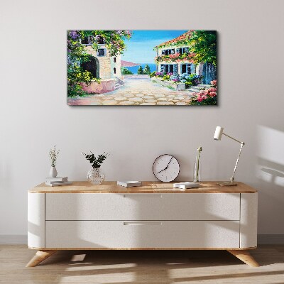 A charming seaside town Print on canvas