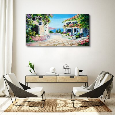 A charming seaside town Print on canvas