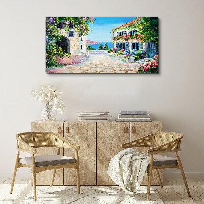 A charming seaside town Print on canvas