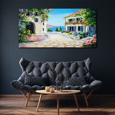 A charming seaside town Print on canvas