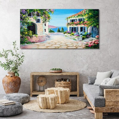 A charming seaside town Print on canvas
