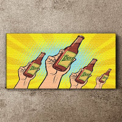Joyful toasting with beer Print on canvas