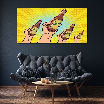 Joyful toasting with beer Print on canvas