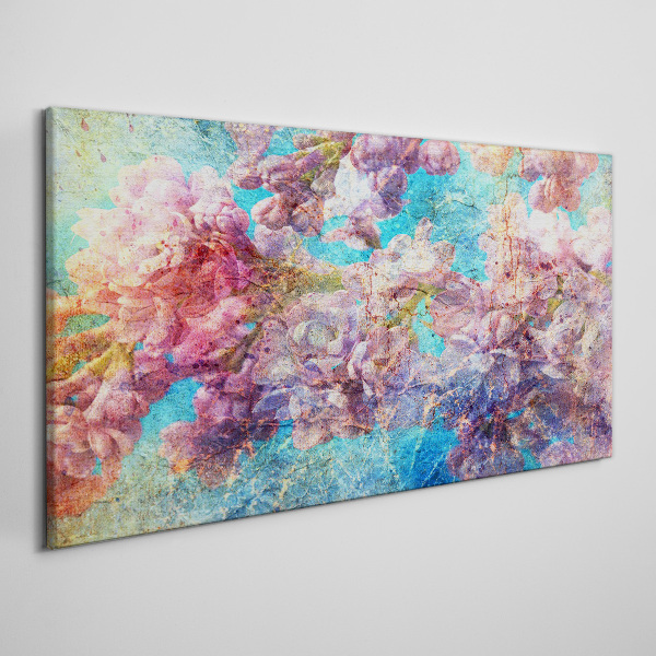 Floral landscape in pastel shades Canvas wall art