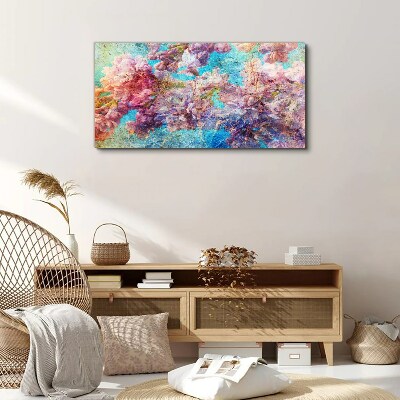 Floral landscape in pastel shades Canvas wall art