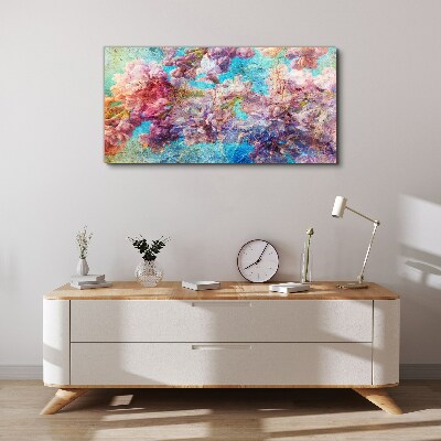 Floral landscape in pastel shades Canvas wall art