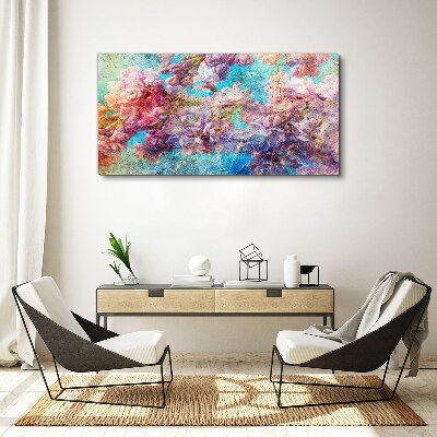 Floral landscape in pastel shades Canvas wall art