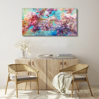 Floral landscape in pastel shades Canvas wall art