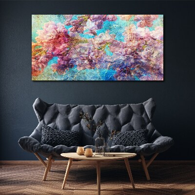 Floral landscape in pastel shades Canvas wall art
