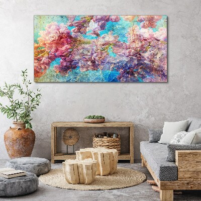 Floral landscape in pastel shades Canvas wall art