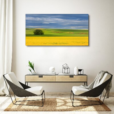 Flowers hill sky Canvas print