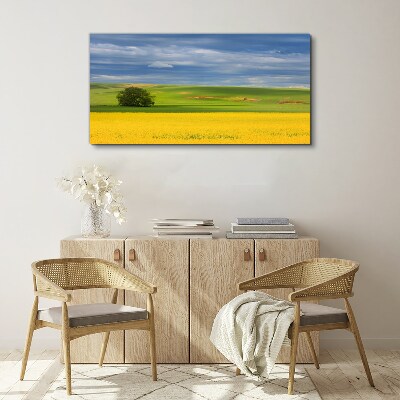 Flowers hill sky Canvas print