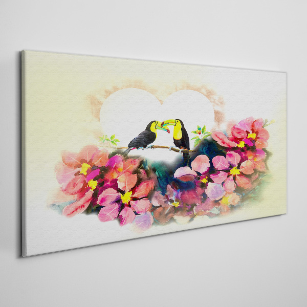 Love among the flowers Canvas wall art