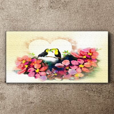 Love among the flowers Canvas wall art