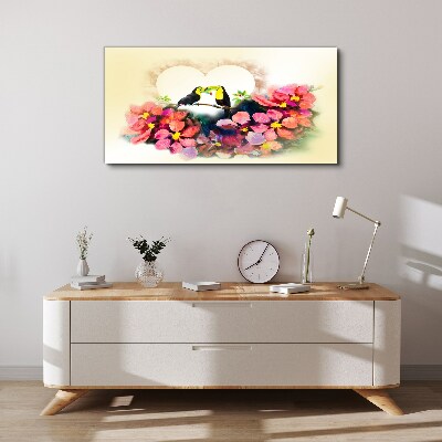 Love among the flowers Canvas wall art