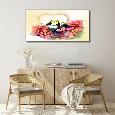 Love among the flowers Canvas wall art