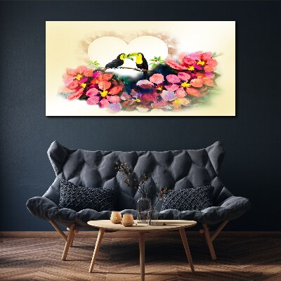 Love among the flowers Canvas wall art