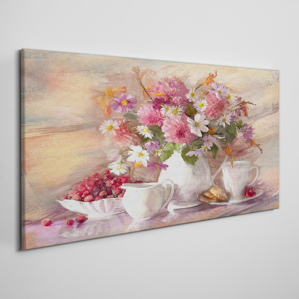Abstract flowers cups Canvas Wall art