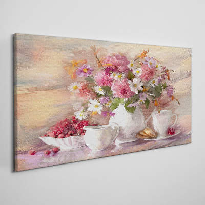 Floral arrangement on the table Print on canvas