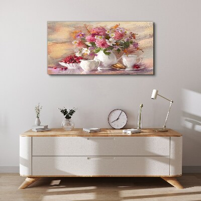 Floral arrangement on the table Print on canvas