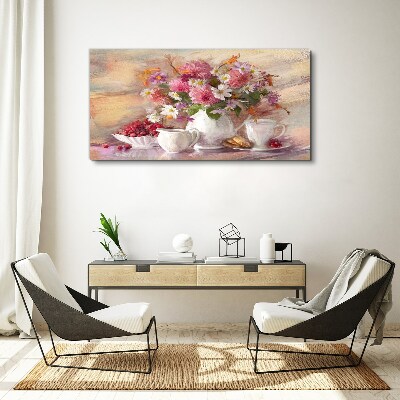 Floral arrangement on the table Print on canvas