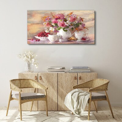 Floral arrangement on the table Print on canvas