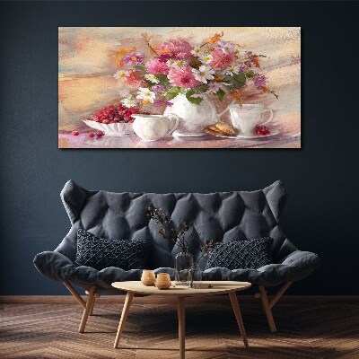 Floral arrangement on the table Print on canvas