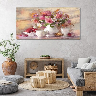 Floral arrangement on the table Print on canvas
