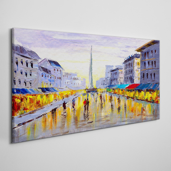 Golden Avenue in the sunset light Print on canvas